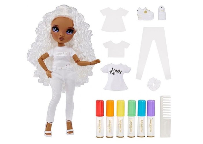 MGA Rainbow High Fashion Doll Color & Create με μωβ μάτια