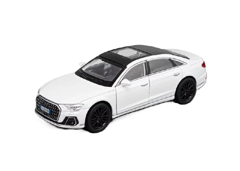 Audi A8 metalen model speelgoedbatterijverlichting klinkt 1:32 Wit
