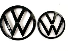 VW GOLF VIII MK8 (2021-2023) emblem fram och bak, logotyp (14 cm och 11 cm) - blank svart