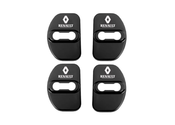 4 pièces RENAULT Capot de protection du loquet de porte- noir brillant