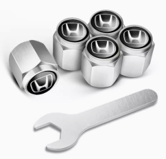 4 pcs HONDA valve caps, valve covers silver/chrome