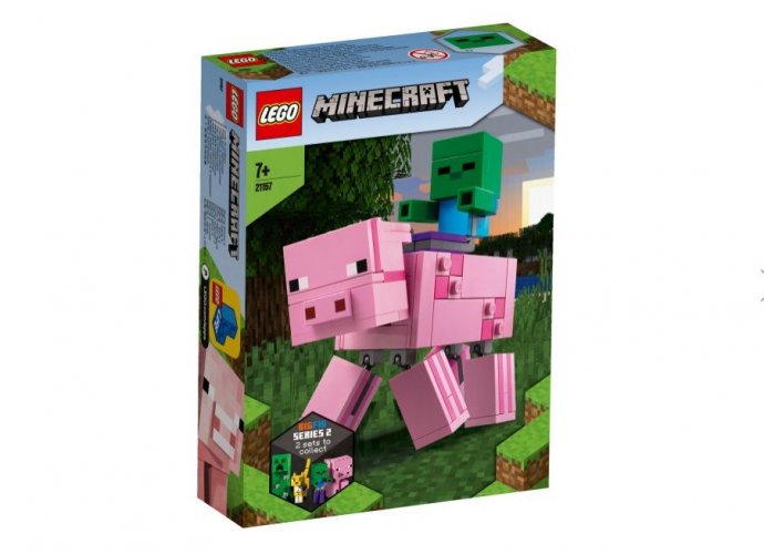 LEGO Minecraft 21157 Figurină mare : Un porc cu un mic zombi