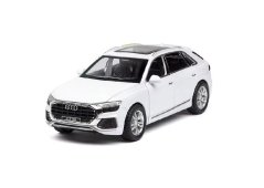 Audi Q8 modelo de metal com luzes de bateria de brinquedo com som 1:24 Branco