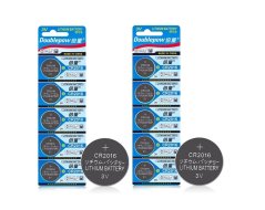 10x DOUBLEPOW piles au lithium CR2016 3V