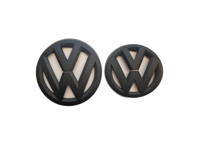 VW GOLF VII MK7 (2014-2017) Emblema dianteiro e traseiro do, logotipo (13,5cm e 11cm) - preto fosco