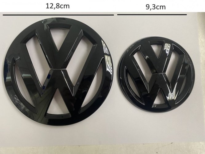 Volkswagen BORA 1998-2005 emblemat przód i tył, logo (12,8cm a 9,3cm) - czarny błyszczący-