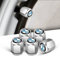 4 pcs BMW valve caps, valve covers silver/chrome