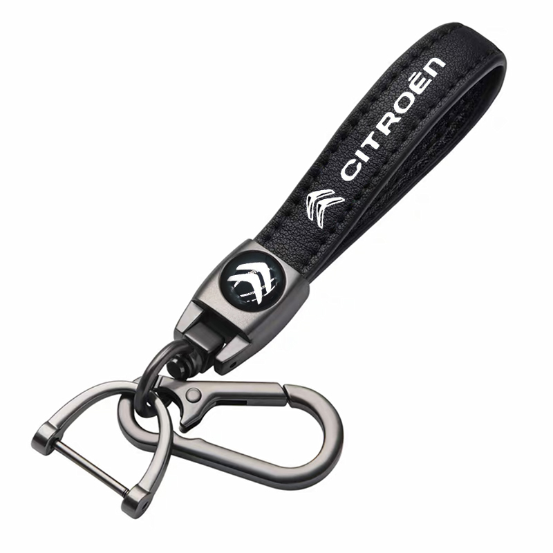 CITROEN key fob, keychain black leather