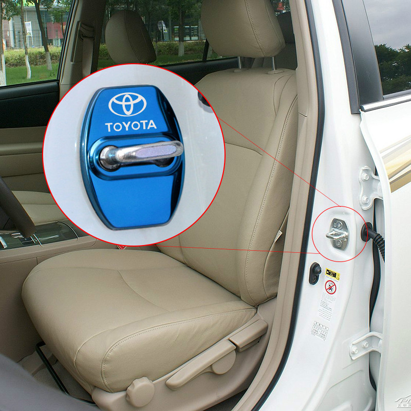 4 pcs TOYOTA Protective cover for the door latch- black glossy