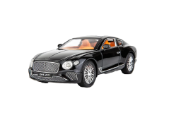 Bentley Continental GT metalen model speelgoedbatterijverlichting klinkt 1:24 Zwart