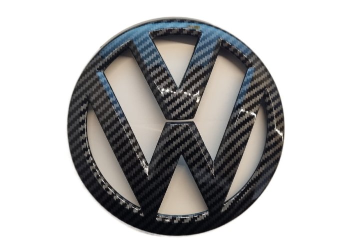 VW GOLF VII (2012-22) badge foran, logo (13,5 cm) - sort kulfiber 5G0853601