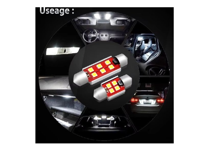 Car bulbs with LED backlight 31mm 12V C5W-4SMD-3030 Canabus 195LM White