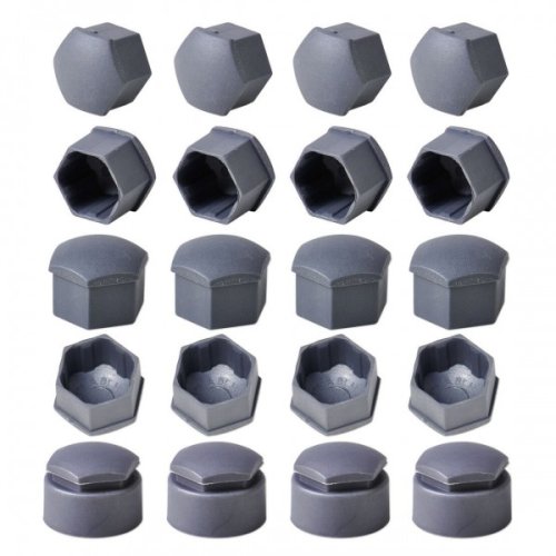 Bolt covers, for wheel bolts 19mm, set of 16+4 grey