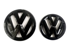 VW VENTO  (2014-2018) front and rear emblem, logo (12,3cm and 10,3cm) - glossy black