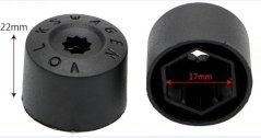 Bolt covers, for wheel bolts for VOLKSWAGEN cars 17mm, set of 20, black