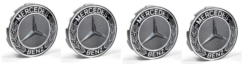 4pcs Wheel center caps MERCEDES BENZ 75mm black chrome A1704000025