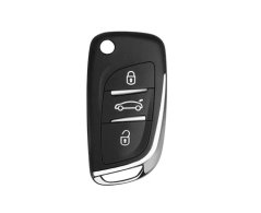 LUXURY capa de chave para carros PEUGEOT branco brilhante/cromada