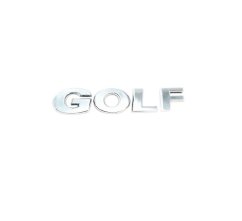 GOLF inscription - shiny chrome 122mm