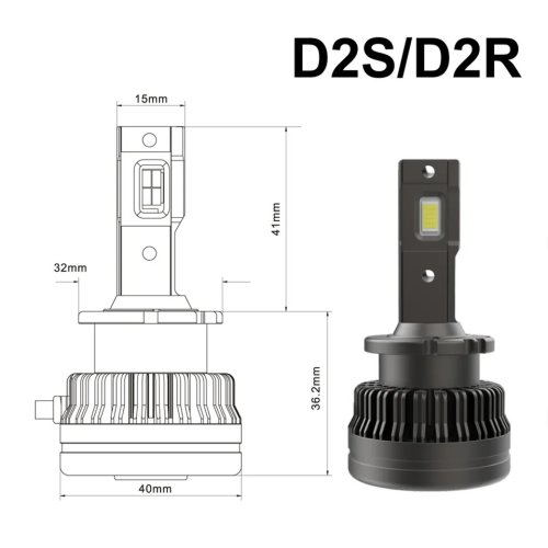 D2S Front LED xenon pærer til lys, D2S op til 500 % mere lysstyrke 6000-6500k