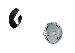 Wheel center cap, black/chrome RENAULT 60mm