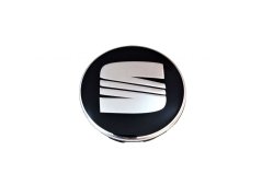 Wheel center cap SEAT 56mm black chrome old logo 5F0601171