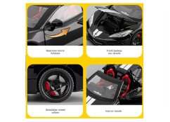 Chevrolet Corvette C8 metal model toy battery lights sound 1:22 Yellow