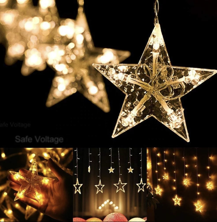 LUMA LED 138 LED light chain, hanging star 3m - cable 1.5m, warm white