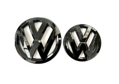 VW PASSAT B7 (2012-2016) Emblema dianteiro e traseiro do, logotipo (13,8cm e 11cm) - preto brilhante