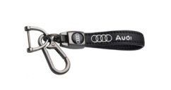 AUDI key fob, keychain black leather