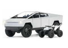 Tec Цибeртpyцк метален модел играчка с батерии четириколка 1:24 сребро