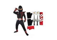 Kinder Ninja 2 dolken kostuum maat S 110 cm