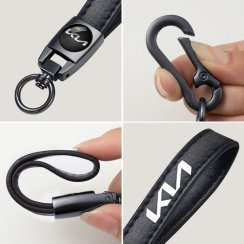 KIA key fob, keychain black leather