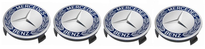 4pcs Wheel center caps MERCEDES BENZ 75mm light blue chrome A1704000025