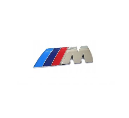 Napis BMW M-pakiet na przednim błotniku, chromowany 45 mm