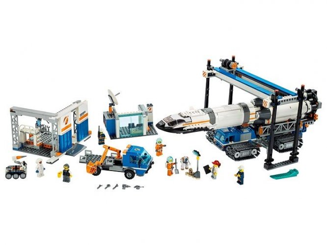 LEGO City 60229 Kosmoseraketi kokkupanek ja transportimine