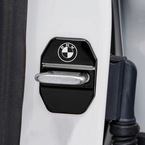 4 pièces BMW Capot de protection du loquet de porte- noir brillant