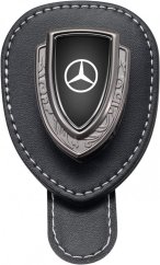 MERCEDES leather holder for glasses for the screen, holder for glasses - black leather