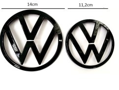 VW GOLF VIII MK8 (2021-2023) front and rear emblem, logo (14cm and 11cm) - glossy black
