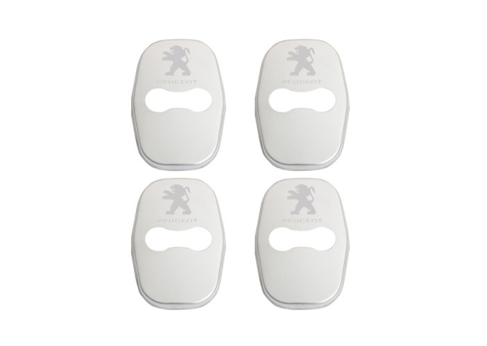 4 pcs PEUGEOT Protective cover for the door latch- silver