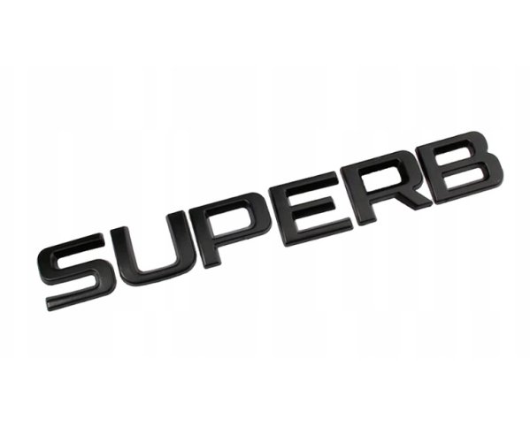 Napis SUPERB- czarny błyszczący 170mm