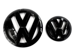 VW T-CROSS (2019-2020) front and rear emblem, logo (14cm and 9,3cm) - glossy black