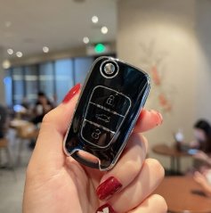 LUXURY key cover for HYUNDAI cars black glossy/chrome