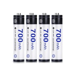 4 pcs DOUBLEPOW powerful rechargeable batteries AAA 700 mAh 1.2V Ni-Mh, 1500x charge