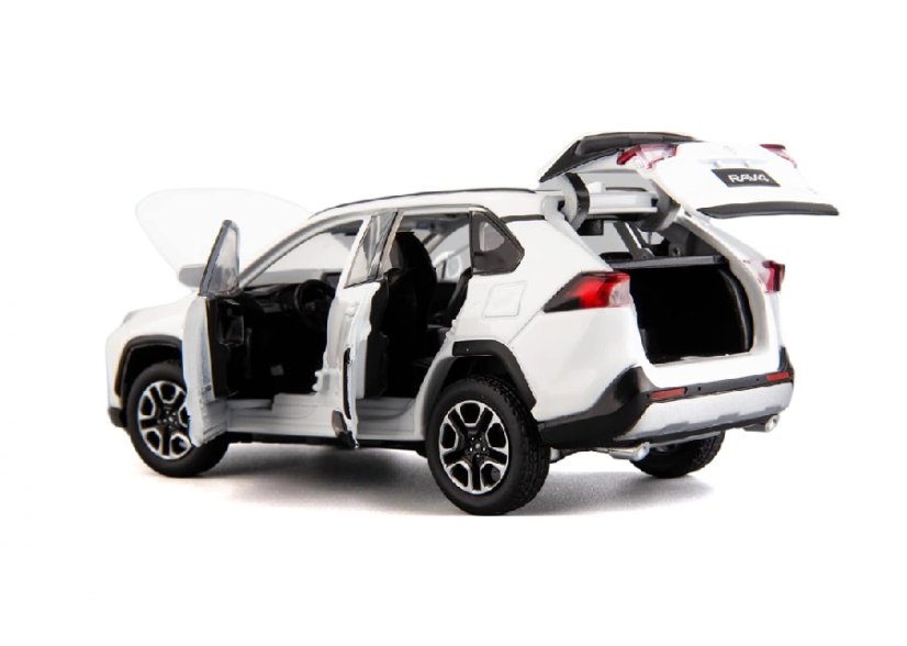 Toyota RAV4 toy metal model battery lights sound 1:32 White