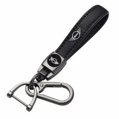 MINI COOPER key fob, keychain black leather