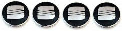 4pcs Wheel center caps SEAT 56mm black chrome 5F0601171