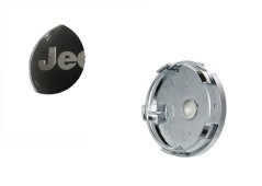 Calota central da roda JEEP 60mm prata negra