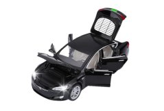 Tesla model S toy metal model battery lights sound 1:32 black
