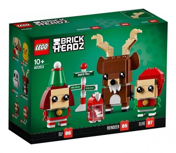 LEGO BrickHeadz 40353 Põhjapõder, päkapikk ja päkapikutüdruk