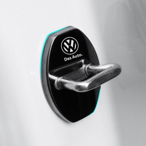 4 pièces VOLKSWAGEN Capot de protection du loquet de porte- noir brillant